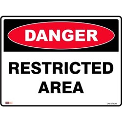 Zions Restricted Area 45x60cm Polypropylene Danger Sign