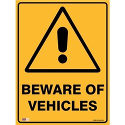 Zions Beware Of Vehicles 45x60cm Polypropylene Warning Sign