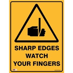 Zions Sharp Edges Watch Fingers 45x60cm Polypropylene Warning Sign