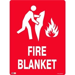 Zions Fire Blanket 45x60cm Polypropylene Fire Sign