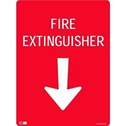 Zions Fire Extinguisher With Arrow 45x60cm Polypropylene Fire Sign