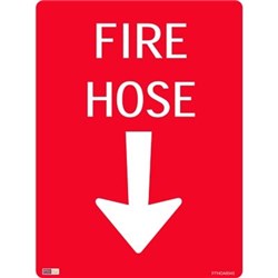 Zions Fire Hose With Arrow 45x60cm Polypropylene Fire Sign