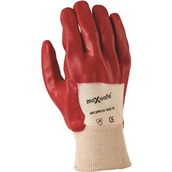 Maxisafe Pvc Glove Red Knitted Wrist