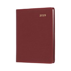 Collins 2025 Belmont 337P A7 Week To View Burgundy Diary With Pencil