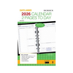 Debden 2026 Dayplanner Desk 2 Pages Per Day Diary Refill