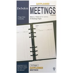 Debden DayPlanner Personal Meetings Refill