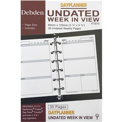 Debden DayPlanner Pocket Weekly Non-Dated Refill