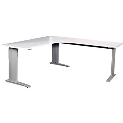 Summit Corner Workstation Silver Frame Modesty Panel 1800X1800X750Mm White