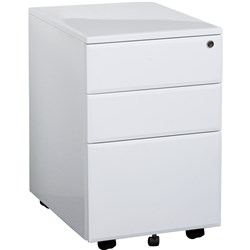 Summit 2 Drawer/1 File White Metal Mobile Pedestal