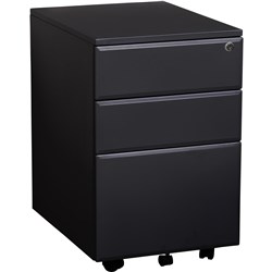 Summit 2 Drawer/1 File Black Metal Mobile Pedestal