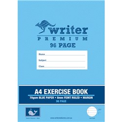 Writer A4 Premium 96 Pg 8mm Ruled Margin Exercise Book