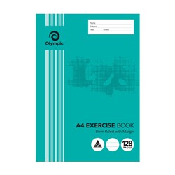 8mm Ruled A4 128 Page Exercise Book
