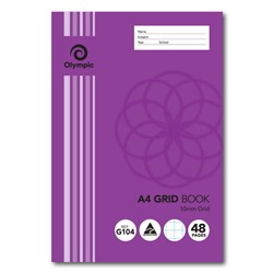 Olympic Exercise Book A4 10mm Grid 48 Page G104