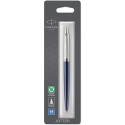 Parker Jotter Ballpoint Pen Royal Blue Chrome Trim Blue