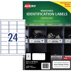 Avery L4773 White 63.5x33.9mm Safety & Industrial Removable Heavy Duty Labe