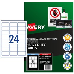 Avery L4773 White 63.5x33.9mm Safety & Industrial Removable Heavy Duty Labe