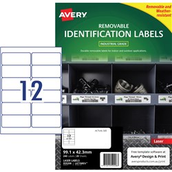 Avery L4776 White 99.1x42.3mm Safety & Industrial Removable Heavy Duty Labe