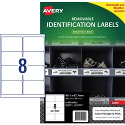 Avery L4715 White 99.1x67.7mm Safety & Industrial Removable Heavy Duty Labe