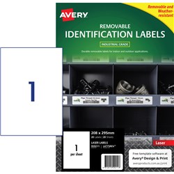 Avery L4775 White 208x295mm Safety & Industrial Removable Heavy Duty Labels