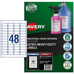 Avery White L7911 Ultra Heavy Duty Industrial Labels