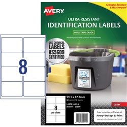 Avery White L7914 Ultra Heavy Duty Industrial Labels