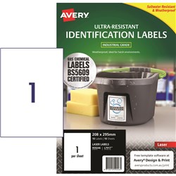 Avery White L7917 Ultra Heavy Duty Industrial Labels