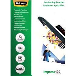 Fellowes Laminating Pouches A4 A4 100 Micron