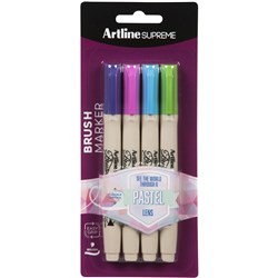 Artline Supreme Pastel Assorted Brush Marker