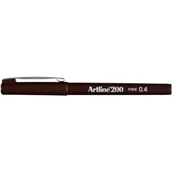 Artline 200 Dark Brown 0.4mm Permanent Fineliner