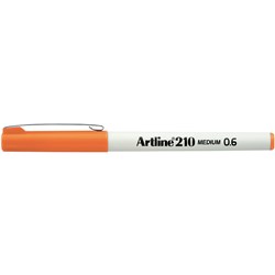 Artline 210 Orange 0.6mm Permanent Fineliner