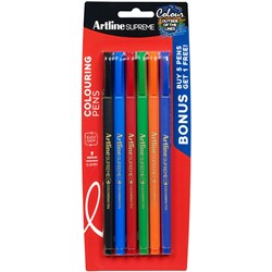 Artline Supreme Fineliner Pen 0.6mm Assorted Pack Of 6