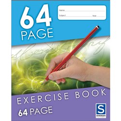 225x175mm 64 Page 8mm Ruled Exercise Book