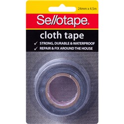 Sellotape Black 24mmx4.5m Cloth Tape