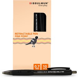 Bibbulmun Medium Black Retractable Ballpoint Pen