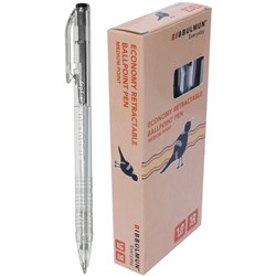 Bibbulmun Economy Medium Black Retractable Ballpoint Pen