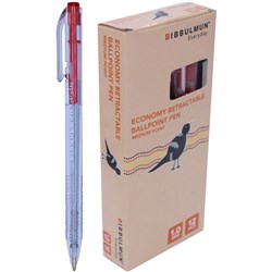 Bibbulmun Economy Medium Red Retractable Ballpoint Pen