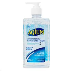 Aqium 375mL Pump Hand Sanitiser Gel