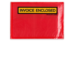 Red Invoice Enclosed Adhesive Envelopes 165mm x 115mm 1000/box