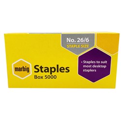Marbig Staples 26/6mm 5000/box