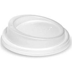 BCL-12PLA-C 90mm BioCup White Lid 1000/C