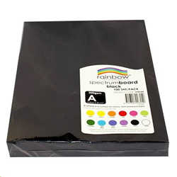 Rainbow Spectrum/ Surface Board - Black - Pack of 100 - A5 220gsm