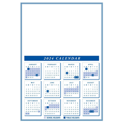 Blank A3 2025 Cardboard Calendar - SA Holidays