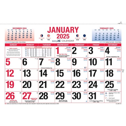 Monthly Calendars - EsE-2c 2025 324x220mm Month To View Wall Calendar ...