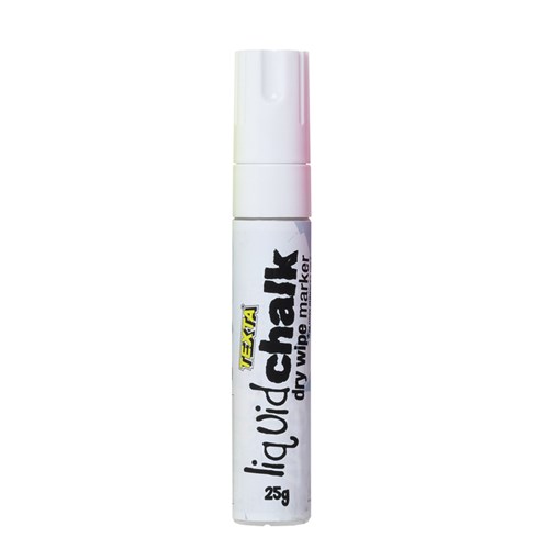 Liquid Chalk Markers - Texta White 15mm Jumbo Chisel Dry Wipe Liquid ...