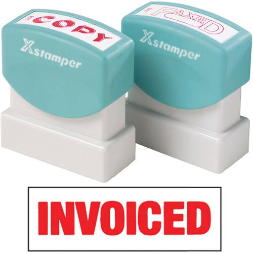 Self Inking Rubber Stamps - X-Stamper 1532 Invoiced Red Self Inking ...