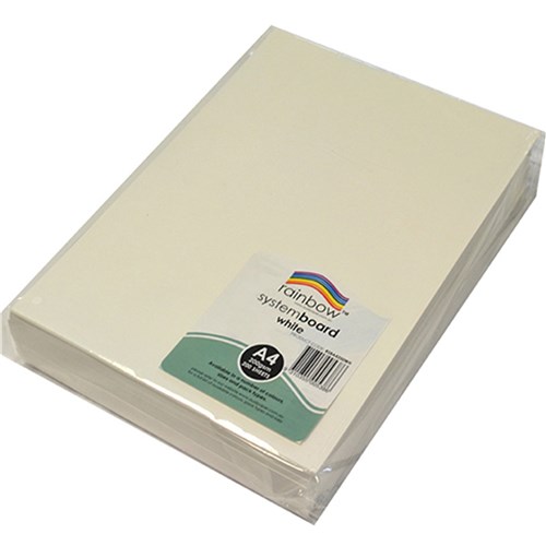 System Board - Rainbow A4 White 200gsm System Board - United Office Choice