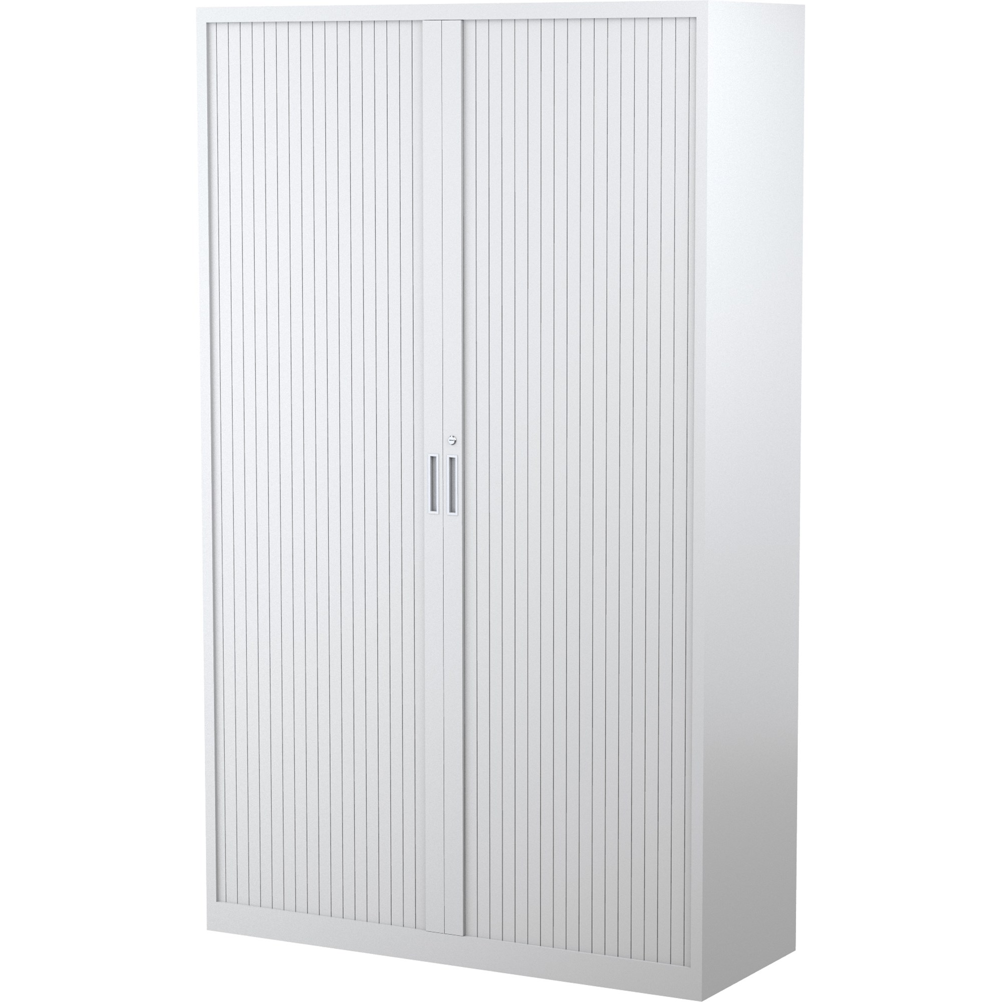 Enclosed whiteboard cabinet with tambour doors